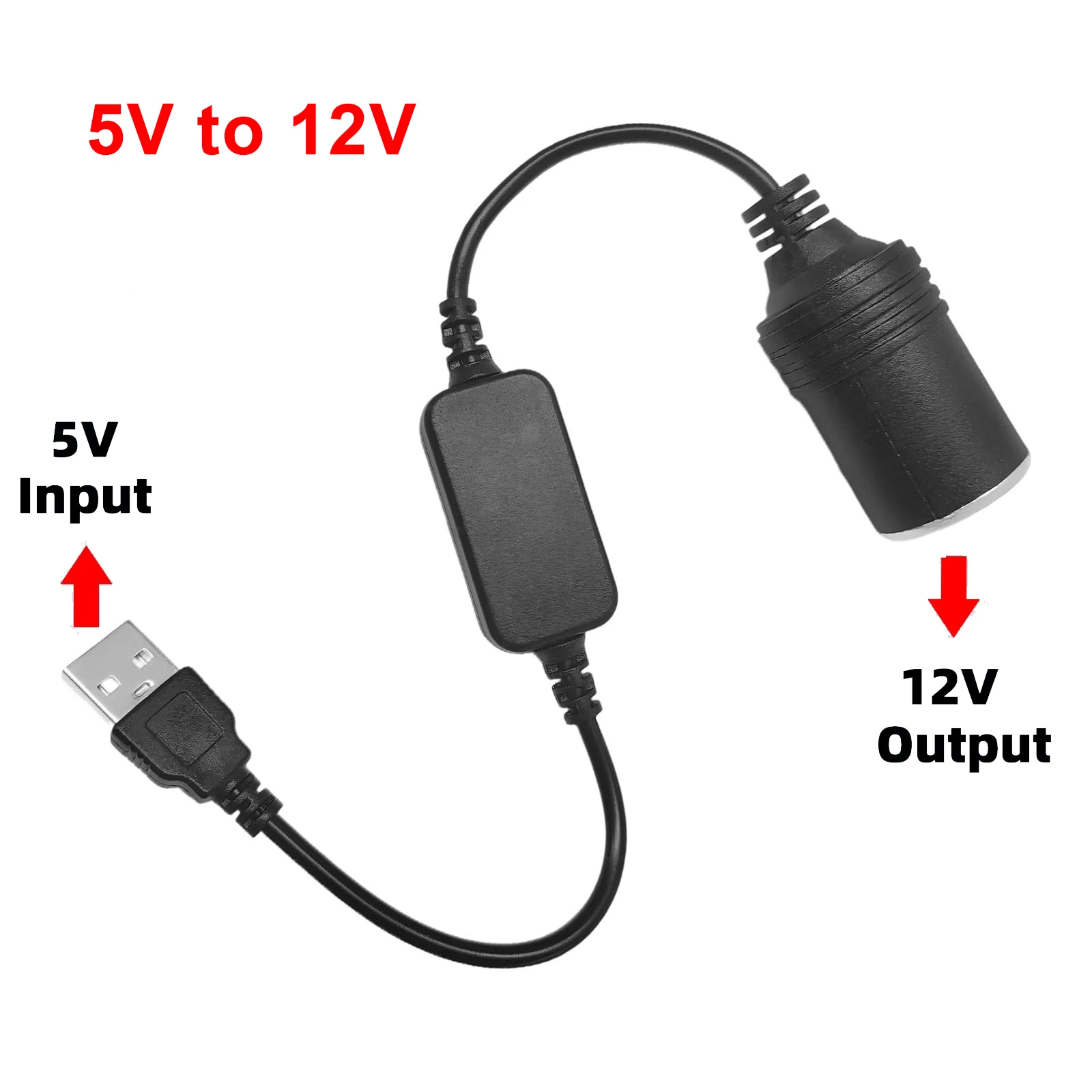 1PC 5V 2A USB To 12V Cigarette Lighter Socket USB Male to Female Cigarette Lighter Adapter Converter Car Electronics Accessories