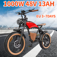 Hidoes B10 Electric Bike 1000W Motor 48V13AH Lithium Battery Motorcycle Ebike 20*4.0-In Fat Tire Adult Mountain Electric Bicycle