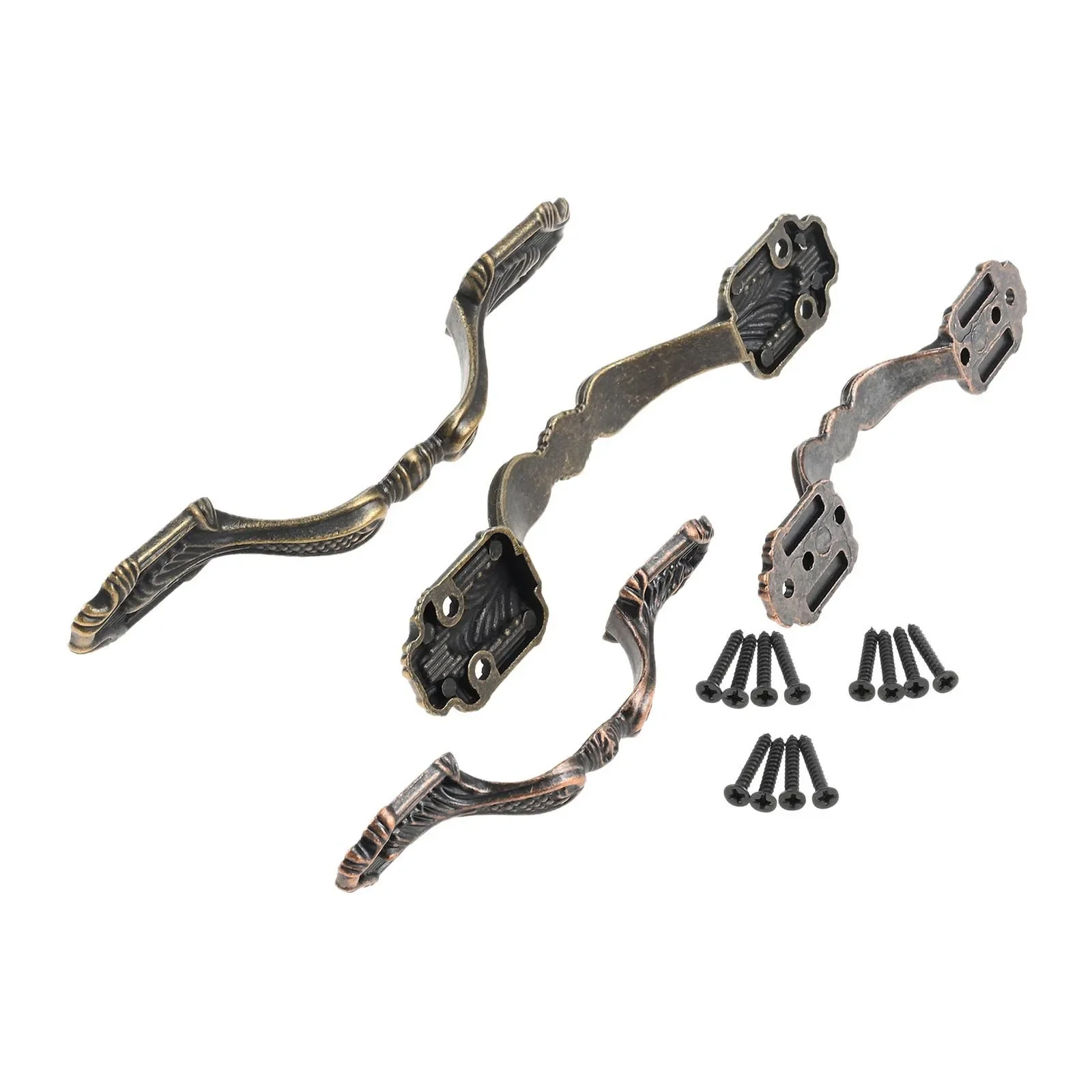 

5pcs/set Retro Metal Handle w/screw Antique Red Bronze Cabinet Pulls Furniture Knobs Vintage Decor Cupboard Drawer 116mm-161mm