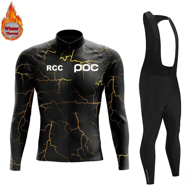 2026 الشتاء الحراري الصوف طويلة الأكمام الدراجات جيرسي مجموعة مريلة السراويل Ropa Ciclismo دراجة الملابس الجبلية الدراجة الرجال برو فريق البدلة