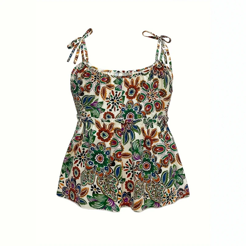 plus Size Printed Summer irt Blouse Top for Fat Women round Ne Svel Regular Length Spring 2025 Casual Inner Wear