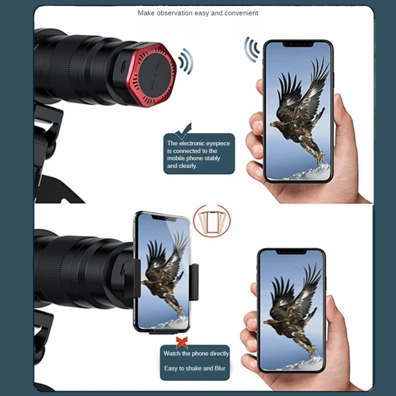 Bird Watching Telescope Camera Astronomical Telescope Dedicated Wifi Connection Phone 2MP HD Electronic Eyepiece