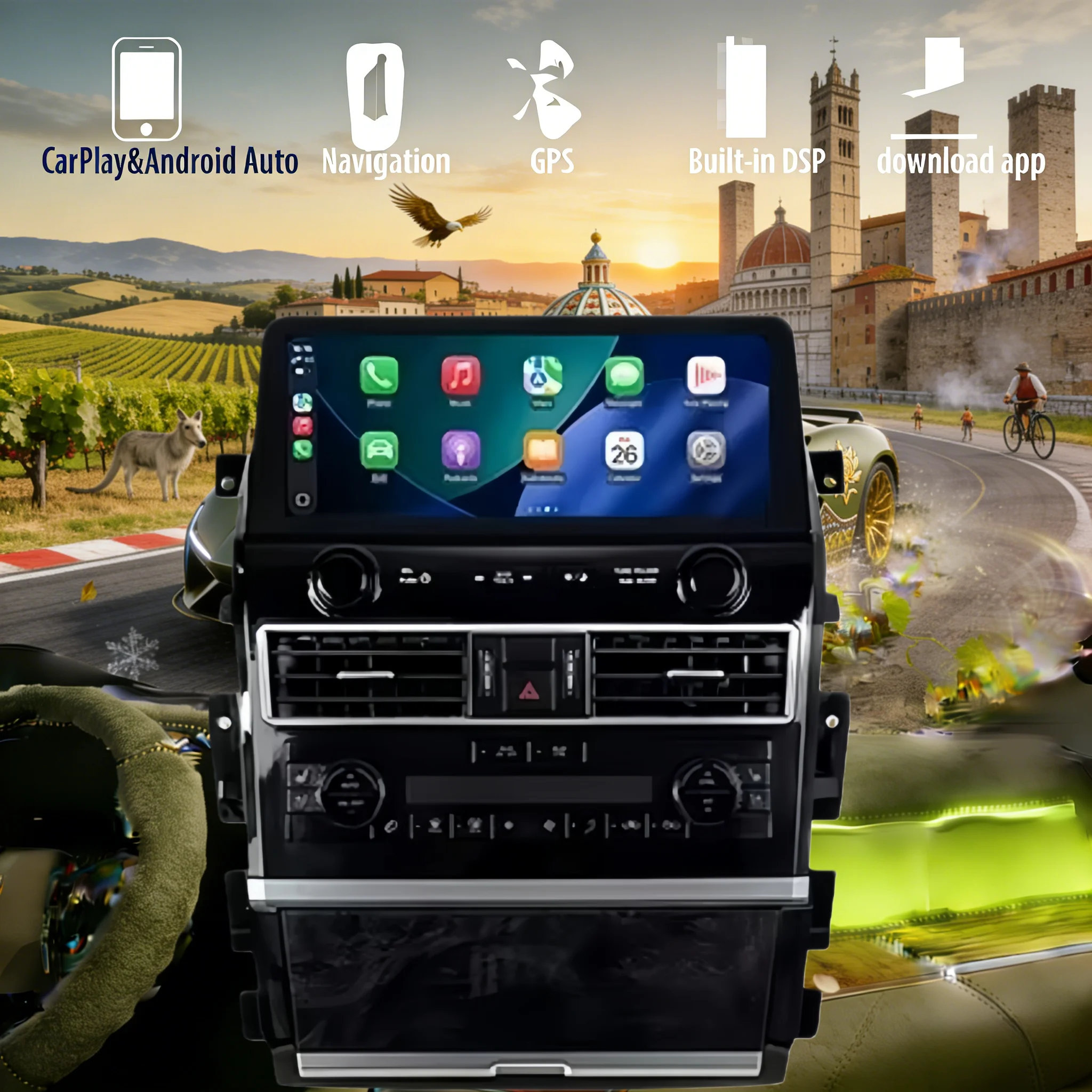 

X 12.3 CarPlay Auto Android 14 For Nissan Armada Patrol Y62 Y63 SE XE QX56 QX80 2010-2021 GPS Car Radio Multimedia Stereo Player