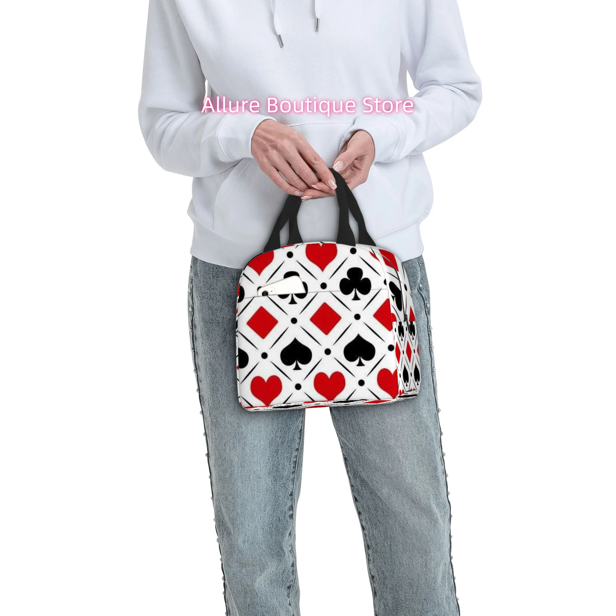 1pc a Thermal Bag Featuring a Playing Card Design, Suitable for Insulation Purposes. It Is Not Intended for Direct Food Contact