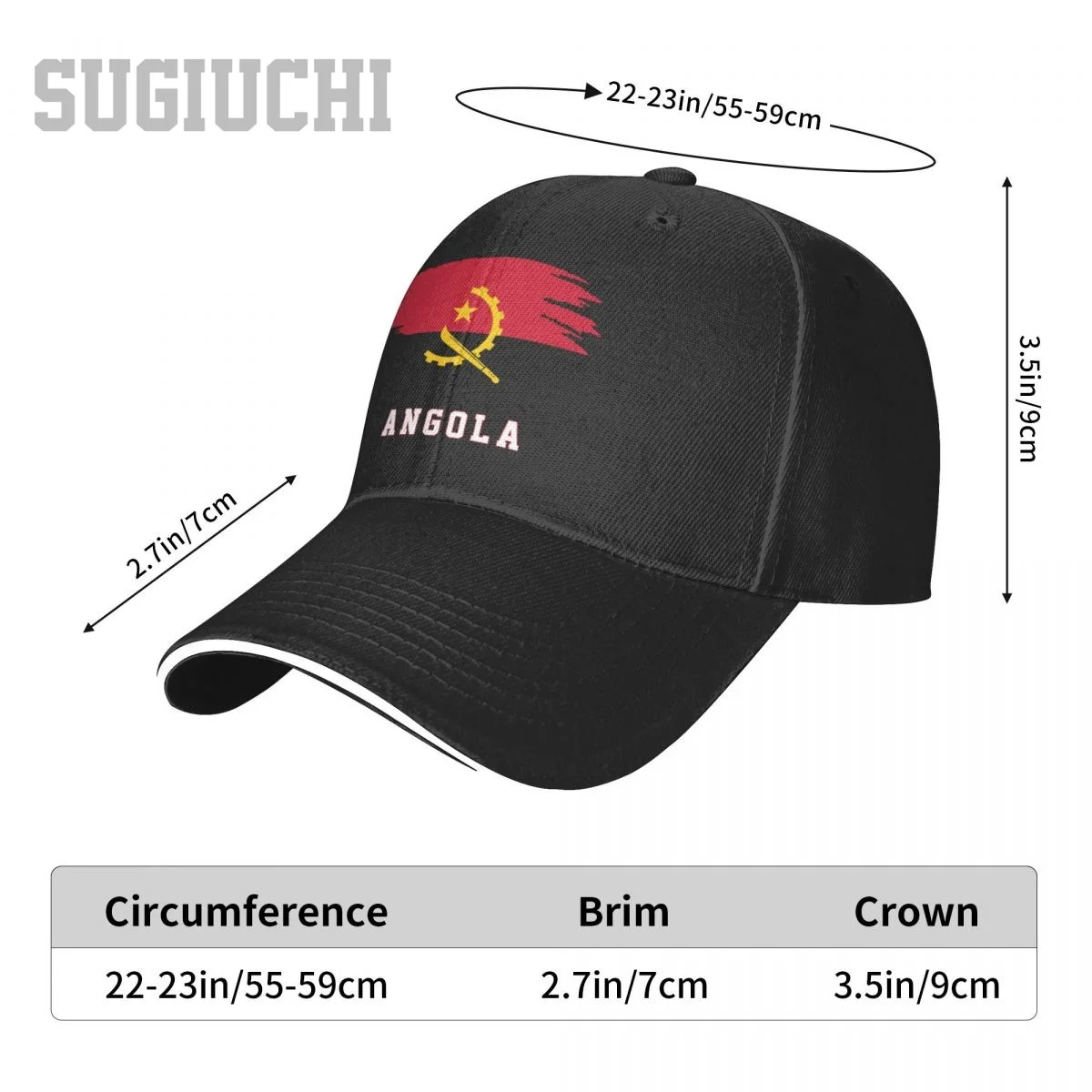 Unisex Sandwich Angola Flag Angolan Baseball Cap Men Women Hip Hop Caps Snapback Golf Hat Fishing