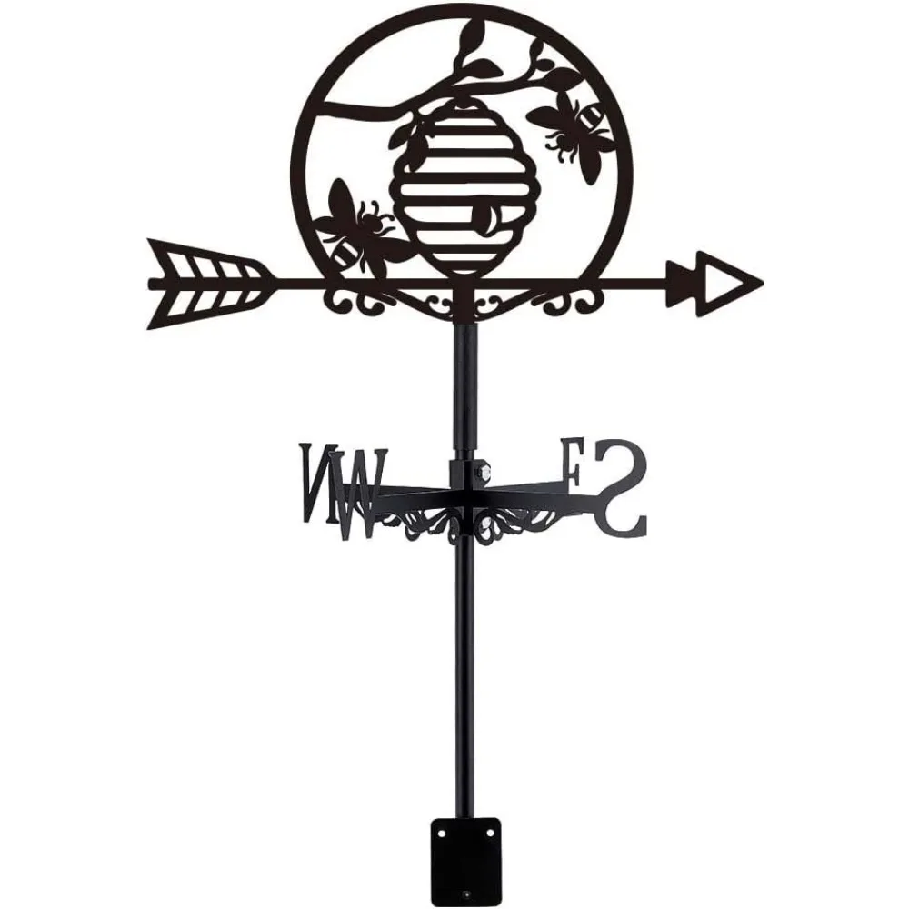 Bee Weather Vane for Roof Beehives Metal Weathervane Black Wind Direction Indicators Wind Vanes Signs for Farmhouse making kit