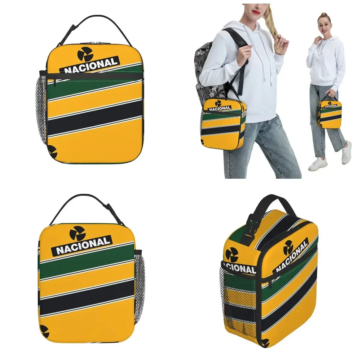 Senna Helmet Ayrton Senna borsa termica per il pranzo per Picnic borsa per alimenti portatile contenitore uomo donna Cooler Thermal Food Box