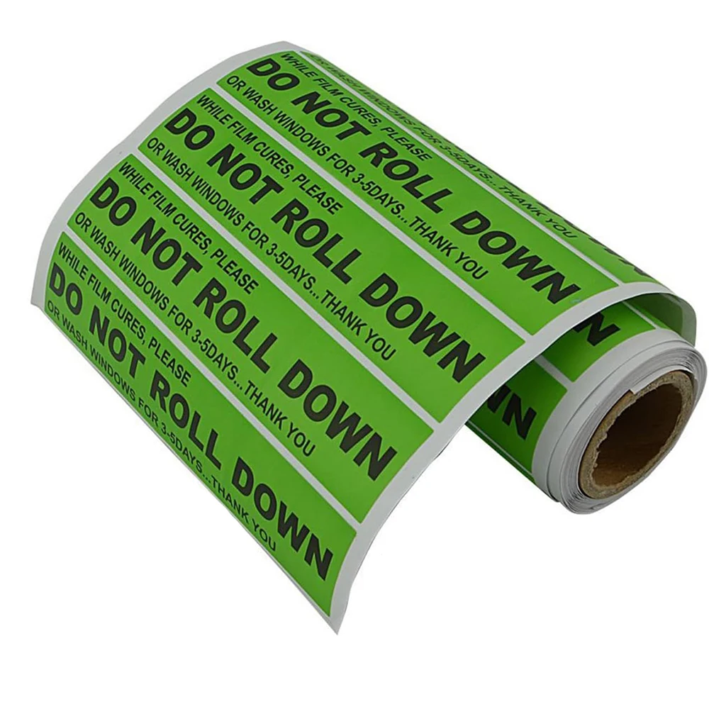 

EHDIS 100pcs/Roll "DO NOT ROLL DOWN" Car Stickers Label Reminder Window Glass Self-Adhesive Warning Decals Wrapping Accessories