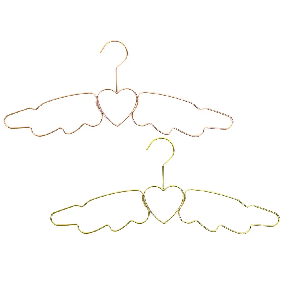 

4pcs Angel Wing Clothes Hanger Heart Shaped Metal Hanging Rack Space Saving Coat Hangers Closet Organizer Home Storage Solution