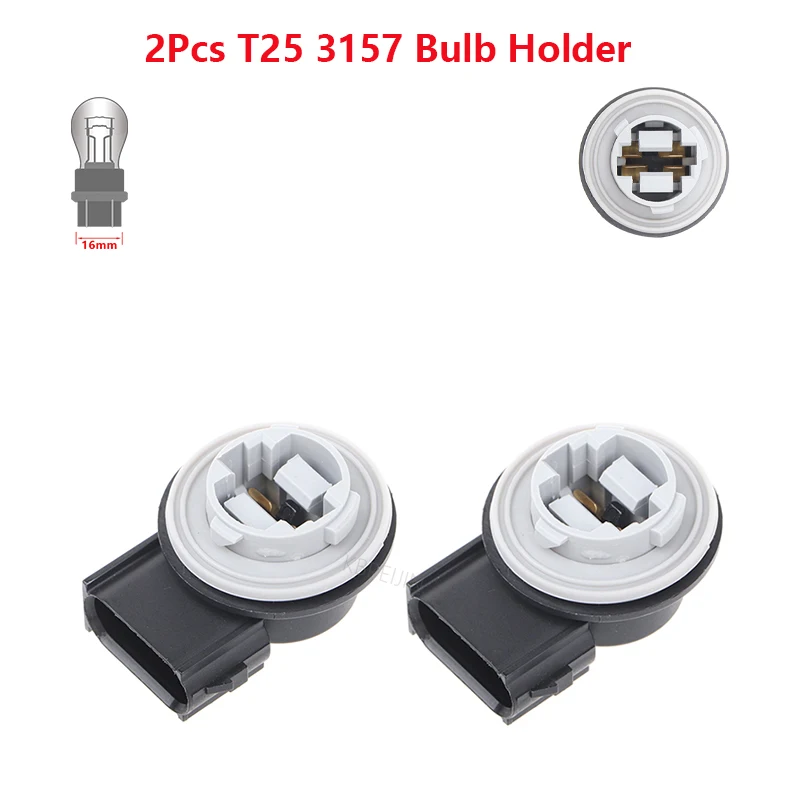 

T25 3157 Bulb Holder for Ford Lincoln Turn Signal Light Socket Car Lamp Base Replacement 2PC