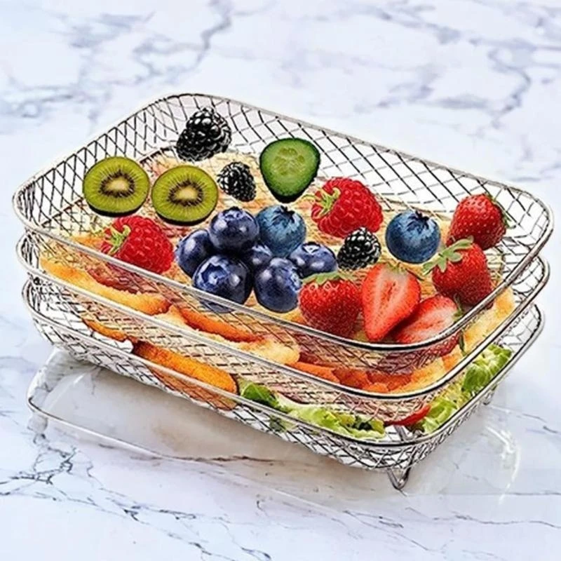 3 طبقات شواية تقف مقلي الهواء قابلة للتكدي