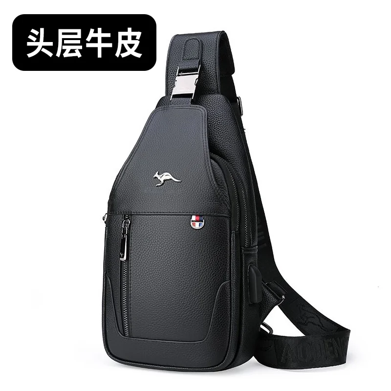 حقيبة صدر للرجال بسيطة للترفيه متعددة الوظائف للأعمال ذات سعة كبيرة وحقيبة كتف متعددة الطبقات