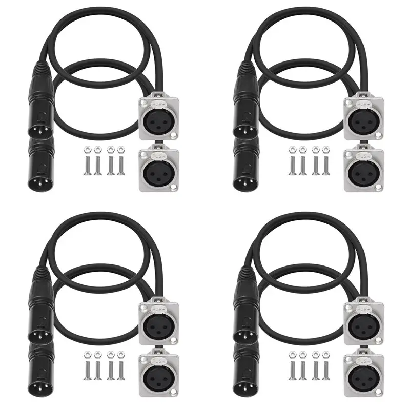 

Комплект из 8 XLR-кабелей-переходников, 3-контактный XLR-кабель D-типа (штекер-гнездо) для патч-панелей, напольных аудиобоксов
