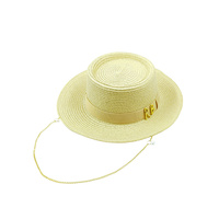 RB Chain Straw Hats for Women Ribbon Decoration elegant hat ladies sun hat beach basin hats Spring summer Chapeau Femme panama