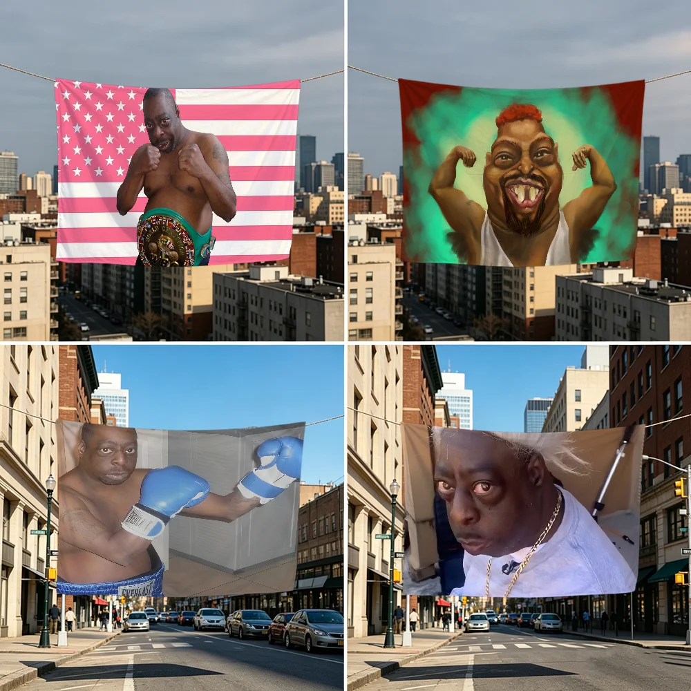 Bandeira Verde Engraçada de Boxe Lester, Decoração Festiva Durável para Ambientes Internos e Externos, Design Clássico para Poste, Parede e Banner de Quarto