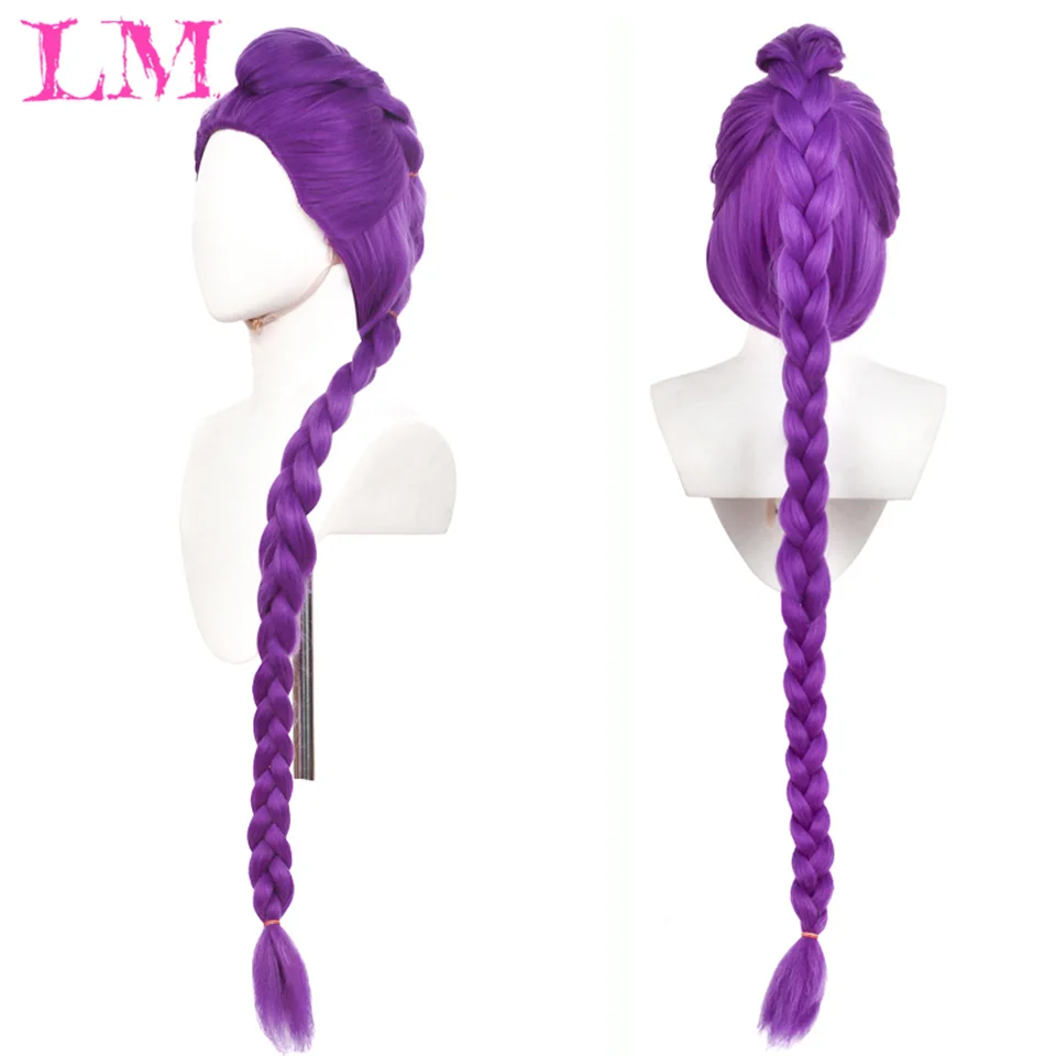 LM شيطان الصيادين زي رومي الباروكات تأثيري الاطفال أنيمي ميرا زوي زي الباروكات للنساء الرجال الأرجواني جديلة شعر مستعار هالوين تأثيري Pr #3