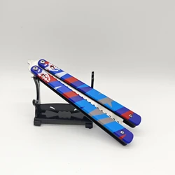 23CM Valorant Game Peripherals Craft Toy, Balisong Training Knife, Metal Weapons Model,  Butterfly Comb, Game Display  Not Sharp