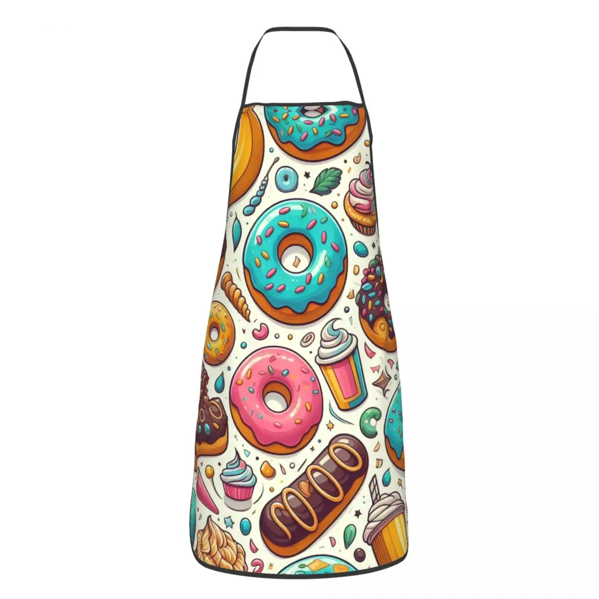 Custom Unisex Colorful Candy Donuts Kitchen Chef Cooking Baking Apron Men Women Tablier Cuisine for Gardening