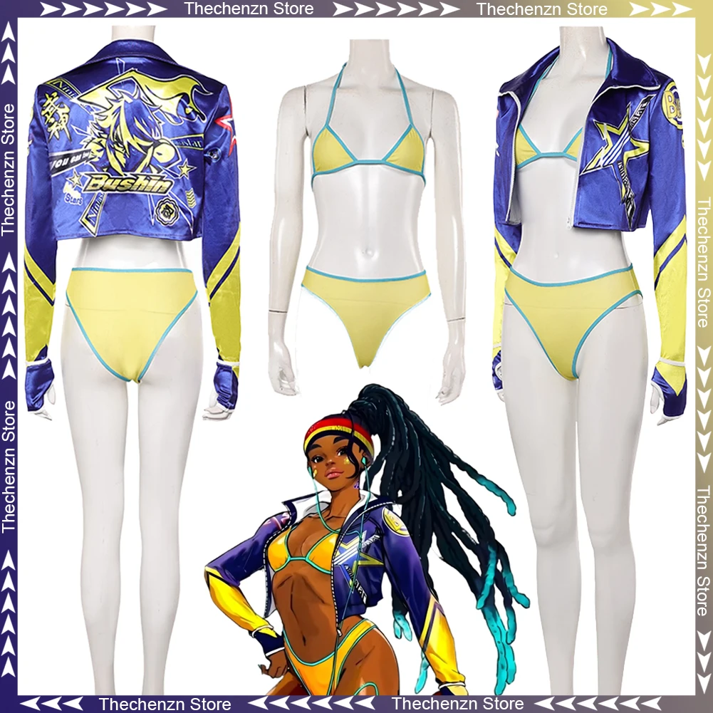 

Fancy Dress SF 6 Kimberly Cosplay For Women Summer Swimsuit Anime Fighter Game Costume Halloween Woman Roleplay Party Outfits