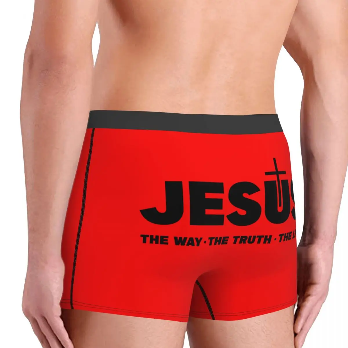 Ropa interior personalizada de Jesucristo, el camino, la verdad, la vida, religión, Cruz, fe, calzoncillos Boxer, pantalones cortos elásticos, bragas, calzoncillos