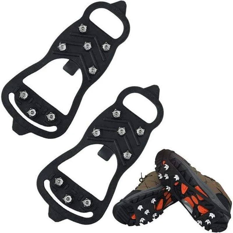 Outdoor Silicone Shoe Covers Non-slip Ice Snow Climbing Shoes Nails Mountaineering Snow Claws Simple 5 Teeth 8 Teeth Crampons