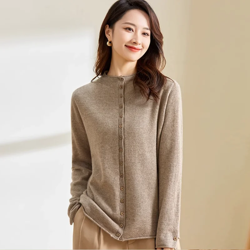 

23 new knitted single-breasted cardigan worsted wool high-end trendy women's sweater autumn and winter classic style