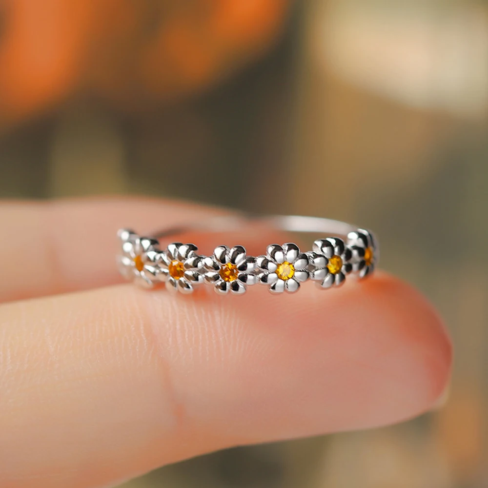 

Daisy Flower 925 Sterling Silver Ring Sweet Fashion Gift For Women