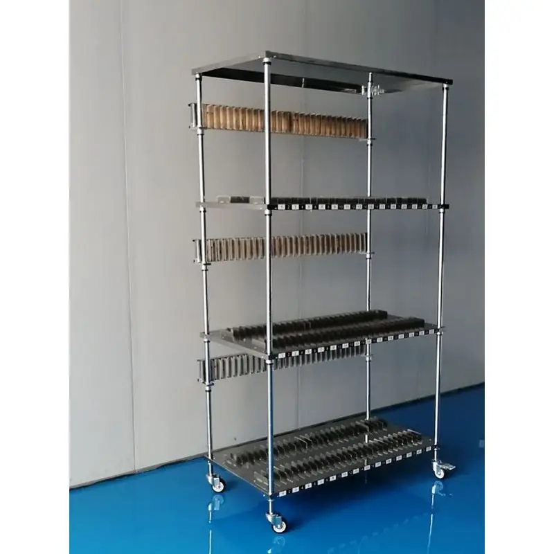 steel mesh placement rack Stainless steel shelf Grid disassembly and assembly truck Movable steel mesh cabinet with wheels