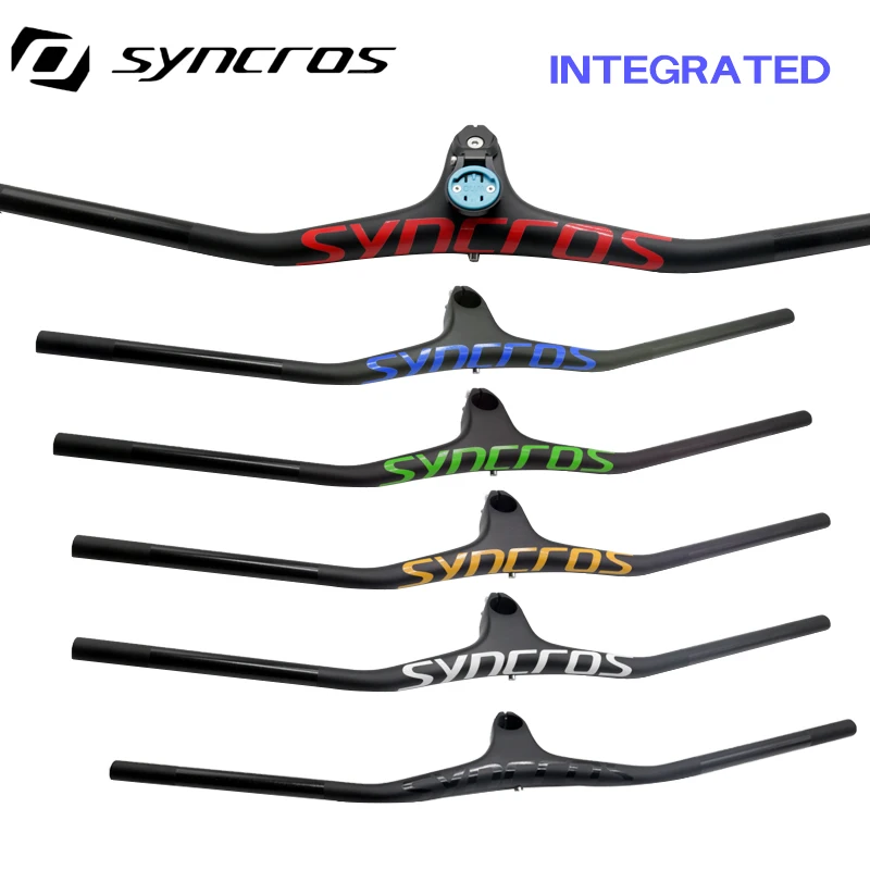 

syncros carbon handlebar carbon fiber integrated handle 260g wide 780 semi 60/70/80/90/100mm integrated handlebar -12 degree