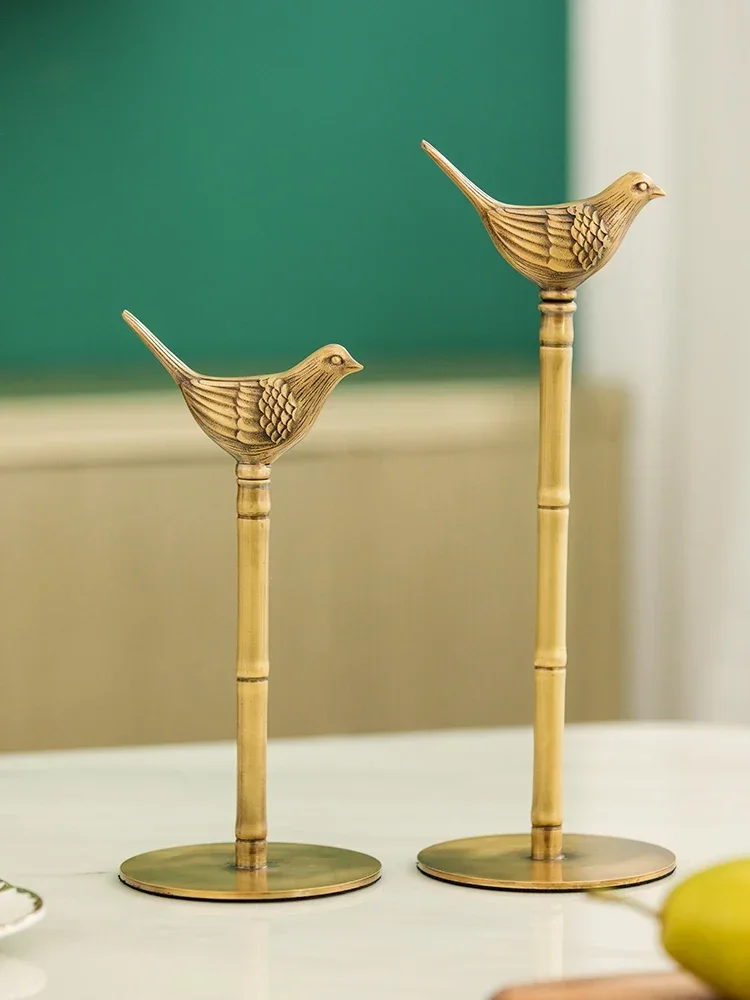 Brass Material Golden Bird Paper Towel Holder Kitchen Roll Paper Storage Desktop Coffee Table Crafts Home Decoration Ornaments