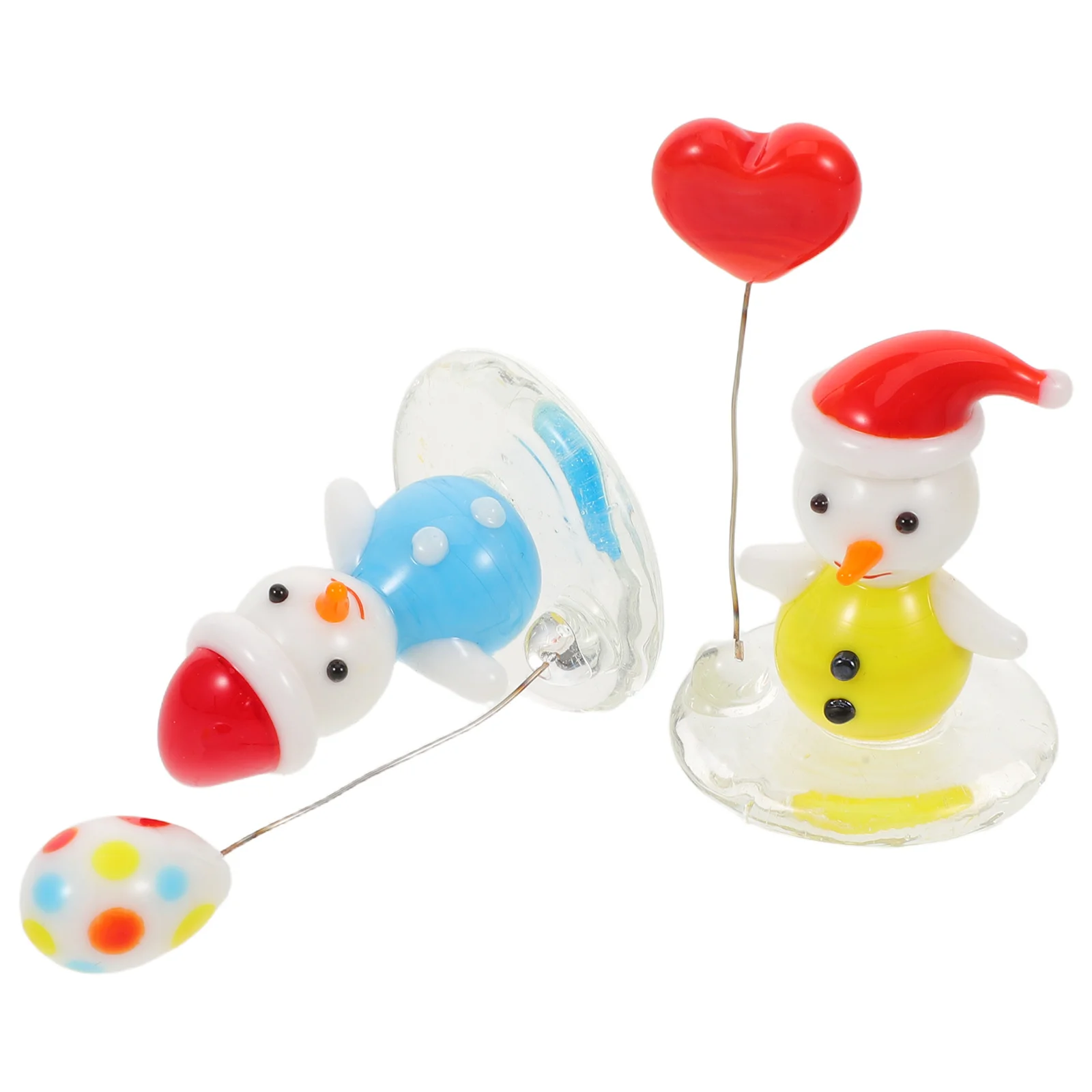 

2Pcs Christmas Snowman Balloon Glass Decorations Festive Desktop Tabletop Holiday Snowman Ornaments Cheerful Holiday Decor