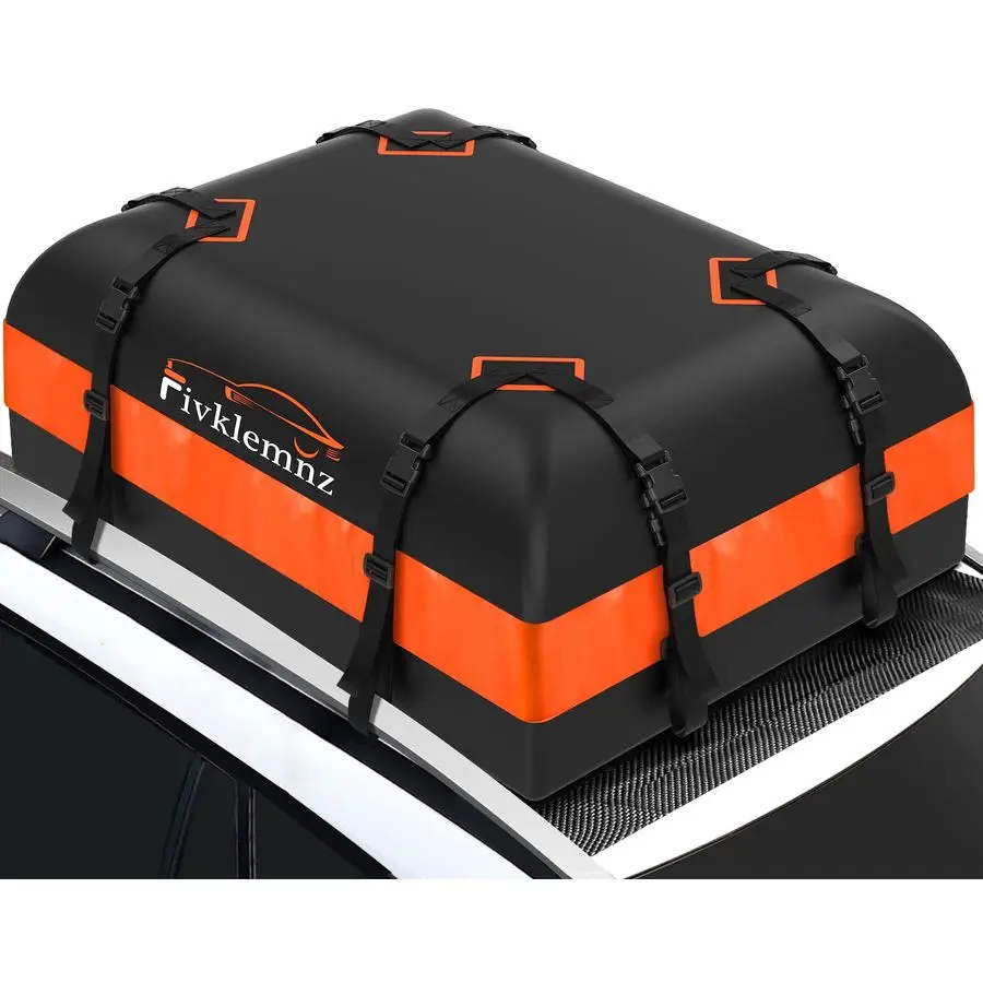 

Car Rooftop Cargo Carrier Roof Bag Waterproof for All Top of Vehicle with Without Rack Includes Topper AntiSlip Mat Reinforced S
