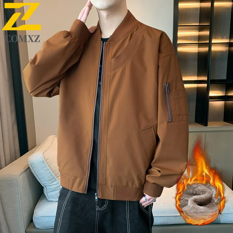 

COMXZ Мужская куртка премиум-класса, удобная уличная морозостойкая куртка для верховой езды, бейсбольный воротник, американская модная легкая зимняя одежда