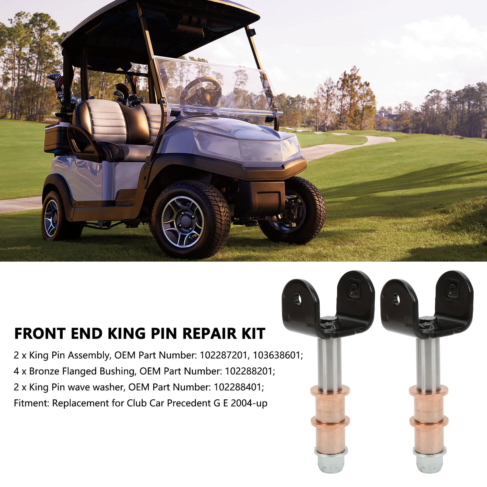 

102287201 2set Front End King Pin Repair Kit 102287201 102288201 102288401 Replacement for Car Precedent G E 2004‑up