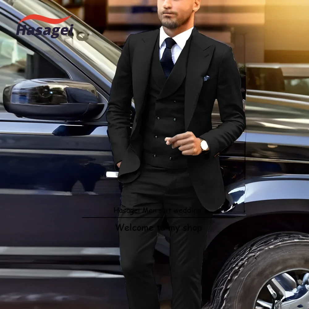 Smokings de marié imbibés pour hommes, tenue de mariage, vêtements de travail formels, vêtements d\'affaires élégants, mode masculine, 3 pièces
