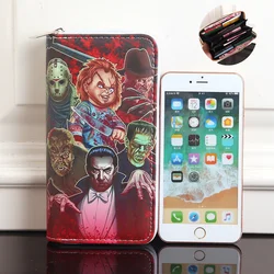 Anime Good Guys Cartoon Chucky PU Leather Multi-Layer Wallets Cosplay Clown Wallet Coin Bag Zipper Purse Gift