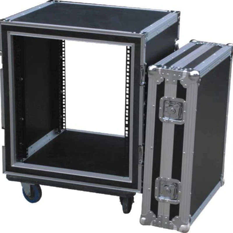 Caja de rack de 12u con 2 puertas de empuje/caja de rack de amplificador de 12u/cajas de vuelo listas en la carretera