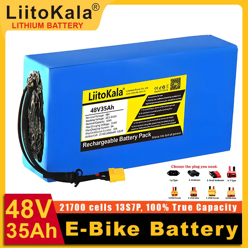 Bateria Litowa 36V / 48V / 60V 21700 5000mAh Do Roweru Elektrycznego Skuter Elektryczny Z Ochroną BMS