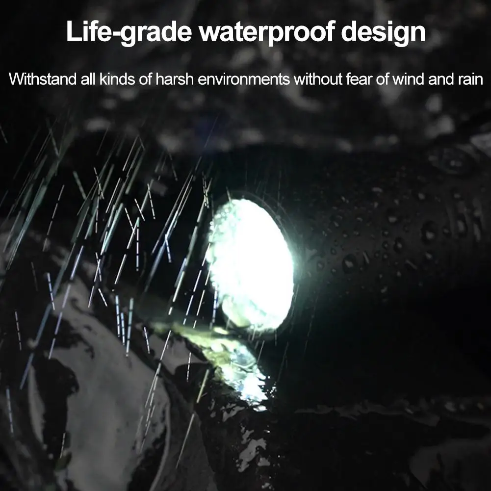 مصباح يدوي LED قابل لإعادة الشحن للتكبير، ضوء تخييم محمول، مصباح يدوي صغير مع صافرة، مصباح يدوي للطوارئ في الهواء الطلق #4