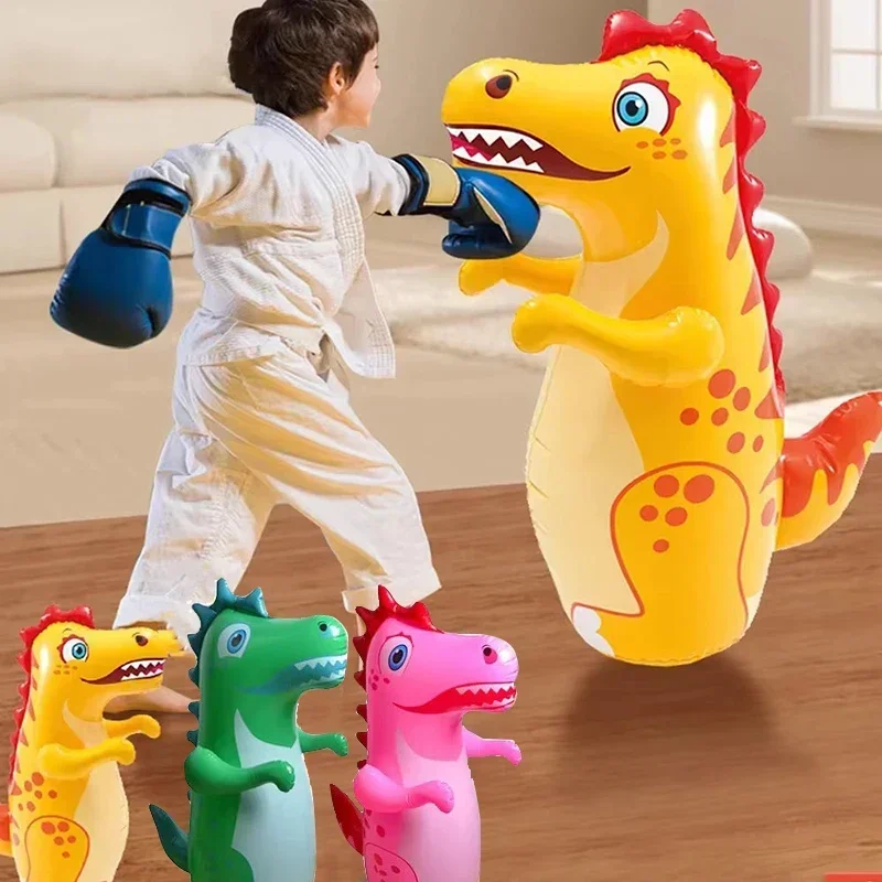 Inflatable Tumbler Large Dinosaur Dolphin Toy for Children's Stress Relief Exercise Puzzle Fitness Toy Games Sport Toys