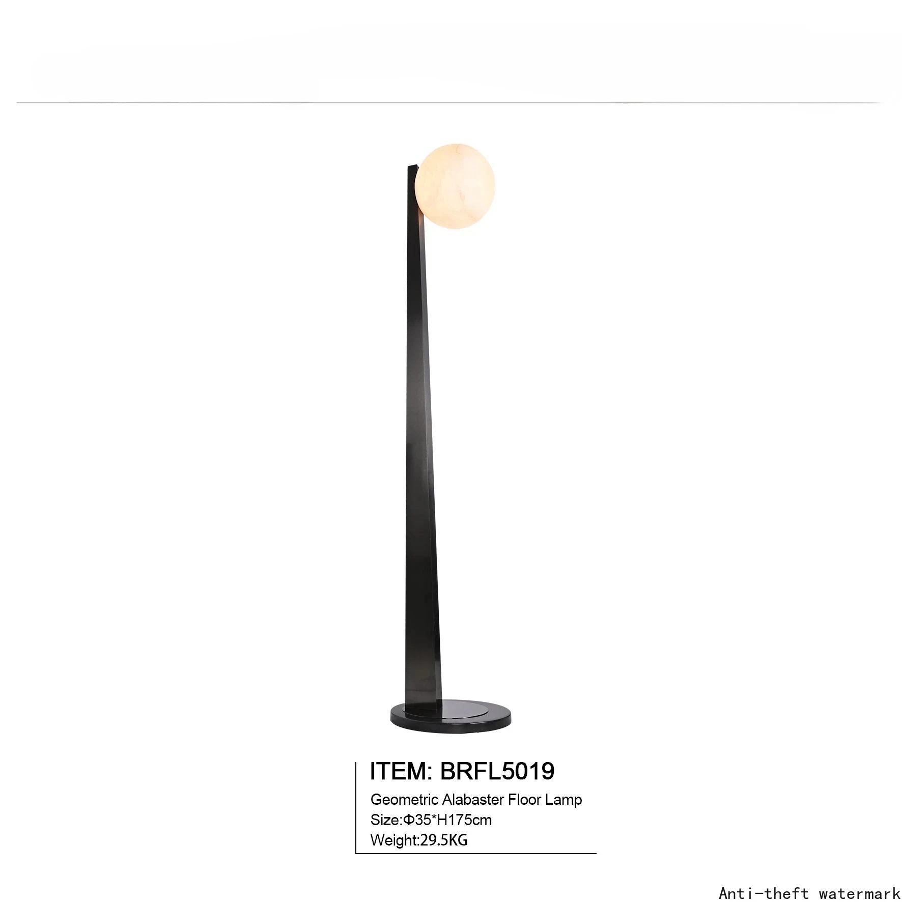 2026 Hot Selling Product - Modern Black Alabaster Base Wrought Iron Decorative Geometric Floor Lamp