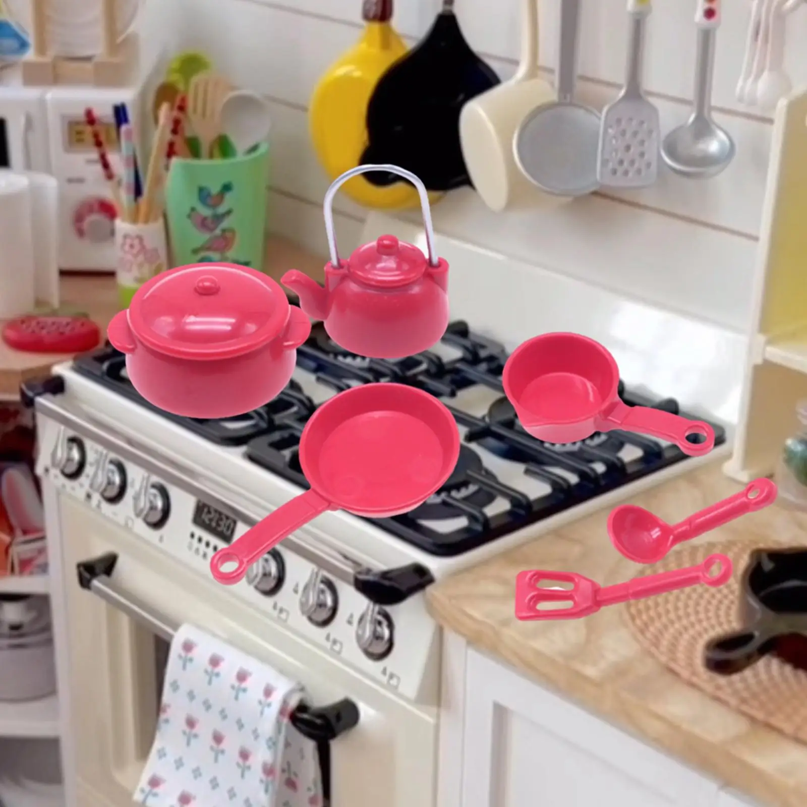 1/12 panelas para casa de bonecas escala 1:12 panelas em miniatura decoração de cena casa de bonecas