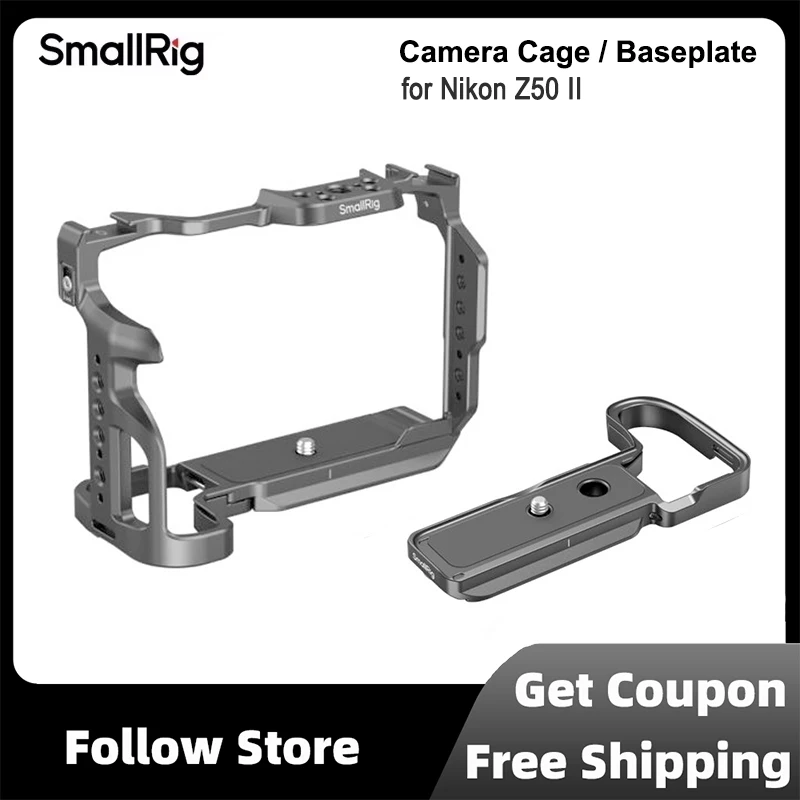 

SmallRig 4981 Baseplate / 4980 Camera Cage for Nikon Z50 II with Tempered Glass Protector Arca-Swiss Quick Release Plate for DJI
