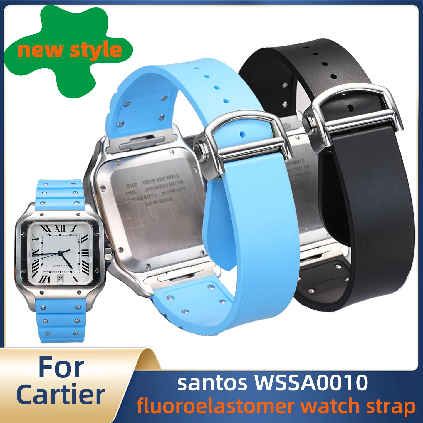 Luxury Watch Cartier - Bracelet en caoutchouc fluoré à dégagement