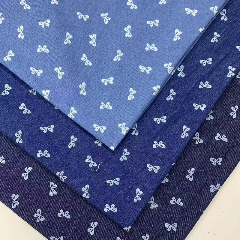 

Джинсовая ткань, утолщенная жаккардовая джинсовая ткань с принтом бабочки для шитья платьев, сумок, брюк, сумки, шапки, сделай сам