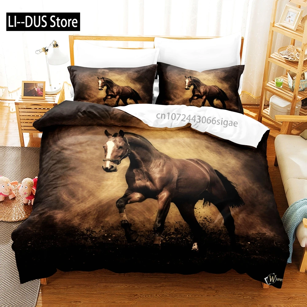 

Horse Bedding Set Single Twin Full Queen King Men/women Size Bed Set Aldult Kid Bedroom Duvetcover Sets 3D Anime 045