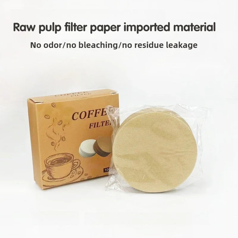

51/54/58mm Round Coffee Filter Paper Moka Pot Universal Powder Bowl Filter Secondary Coffee Filter 100 PCS Wood Pulp Disposable