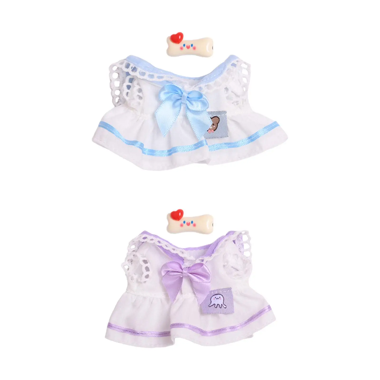 Fashion Dolls Dress Suit with Hair Accessories Cute Doll Clothes Bow Tie Dress Suit for 15cm Dolls Girls Dolls Children's Gifts