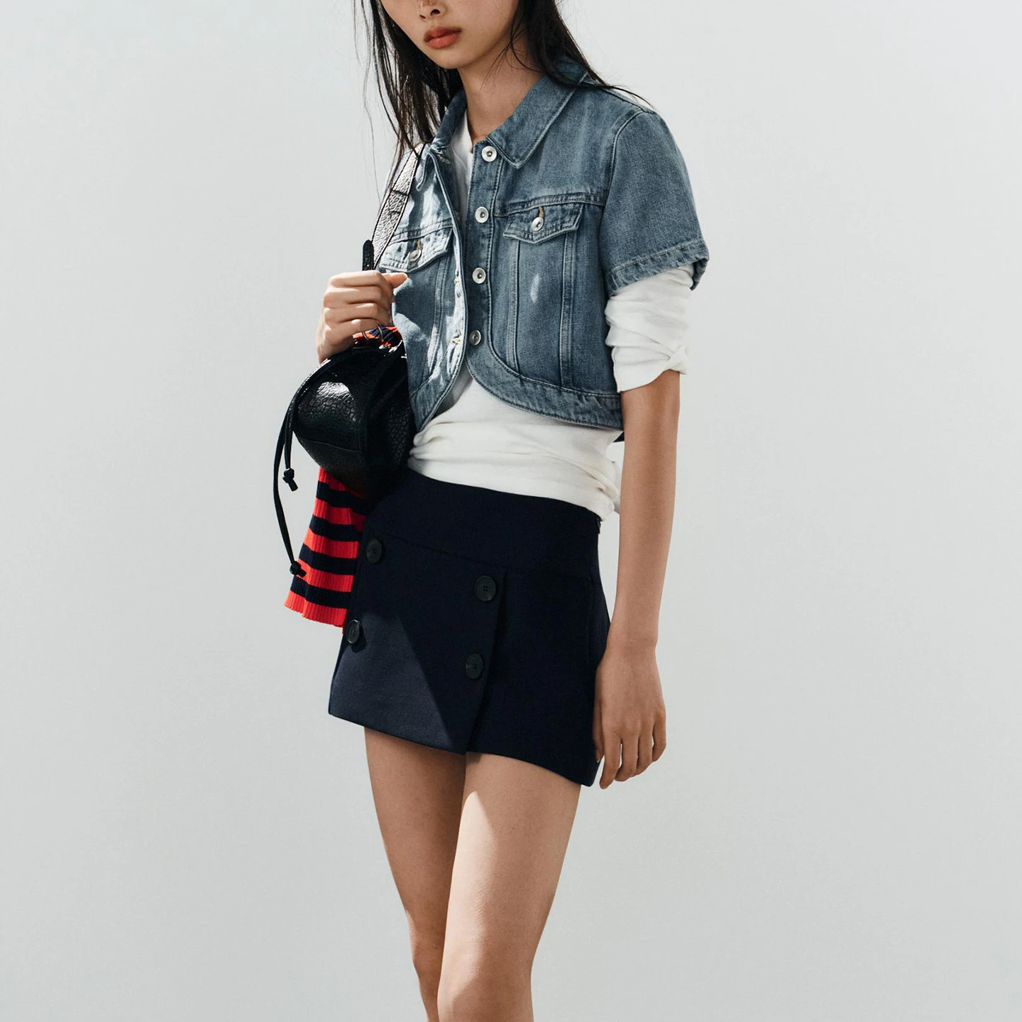 Low Waist Striped Decorative Zipper Women's Fashion Personality Skirt Pants 2026 New Autumn Collection Zadata Standard Fit