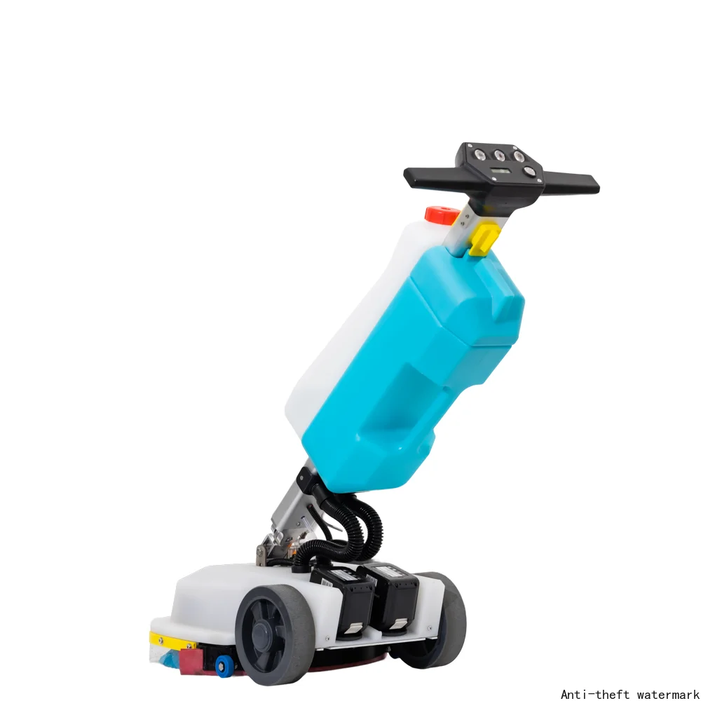 Mini Floor Scrubber Lithium 2025 Compact Hand Push  and Dryer Two Brush Lightweight Cleaning Machine Home and Small Spaces